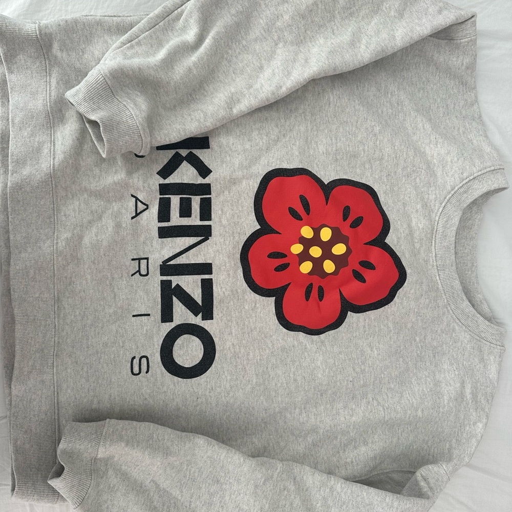Kenzo women Gray Sweatshirt with Red Flower